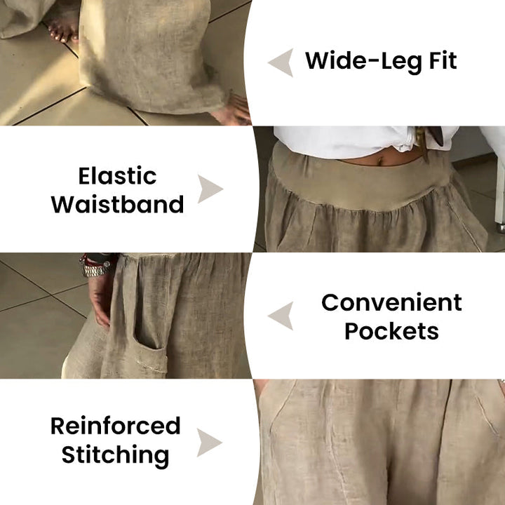 Lucy™ – Elastic Wide Trousers with Pockets