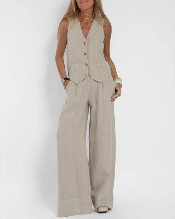 Millie™ - Stylish Sleeveless Vest & Wide-Leg Trouser Set