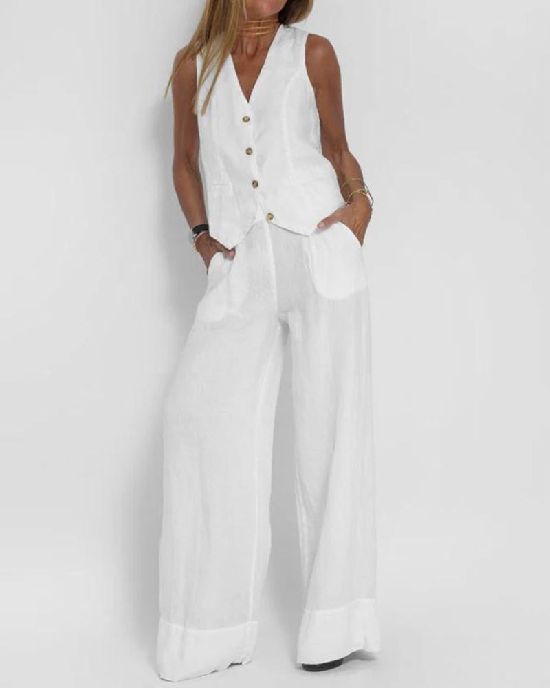 Millie™ - Stylish Sleeveless Vest & Wide-Leg Trouser Set