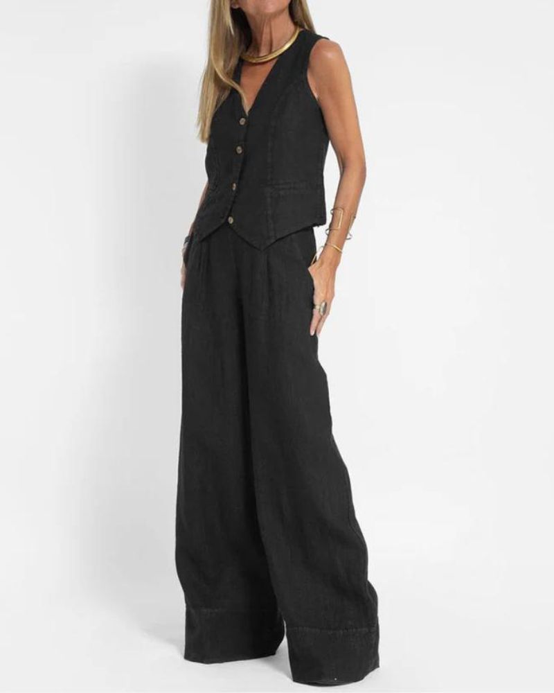 Millie™ - Stylish Sleeveless Vest & Wide-Leg Trouser Set