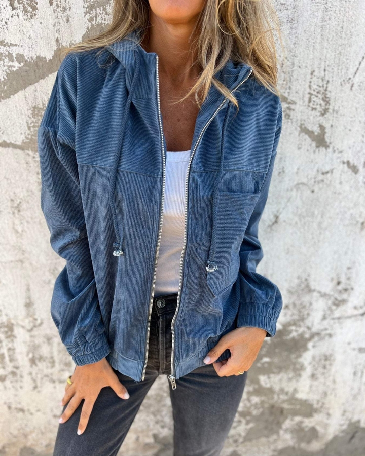 Danna™ - Cord Jacket with Hood and Zip