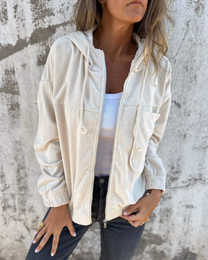 Danna™ - Cord Jacket with Hood and Zip