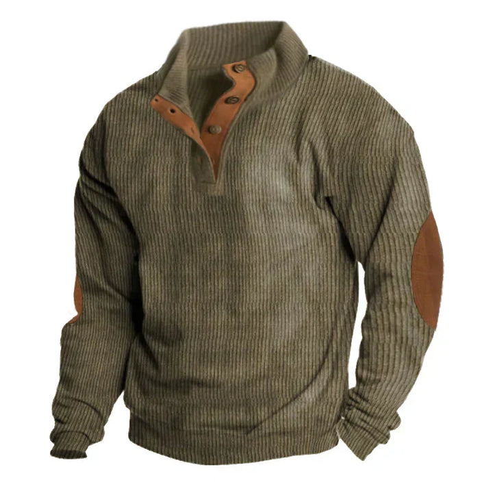 Stefano - Ribbed Button Men's Sweater