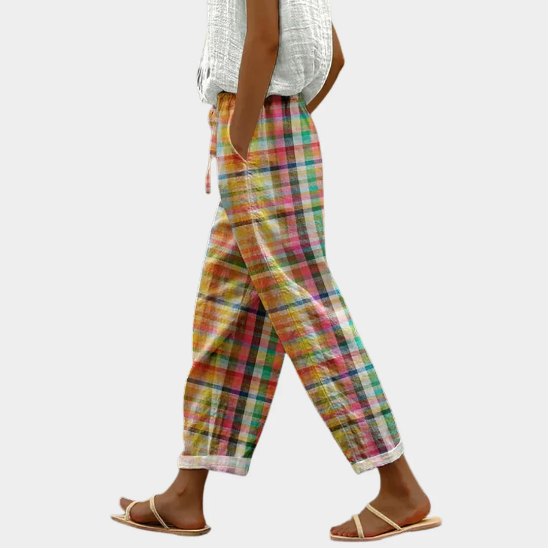 Michelle™ - Comfortable Checked Trousers