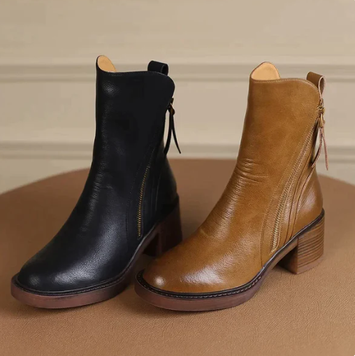 Helene - Leather Ankle Boots