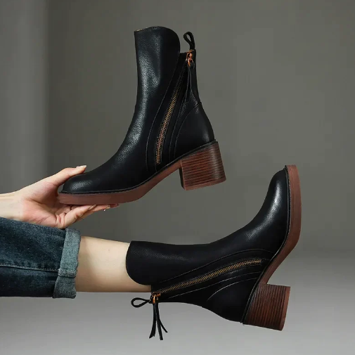 Helene - Leather Ankle Boots