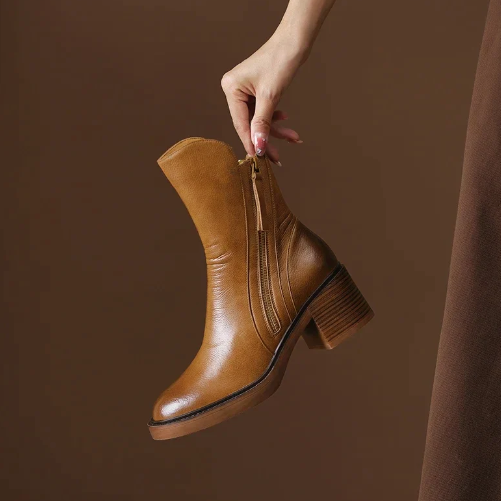 Helene - Leather Ankle Boots