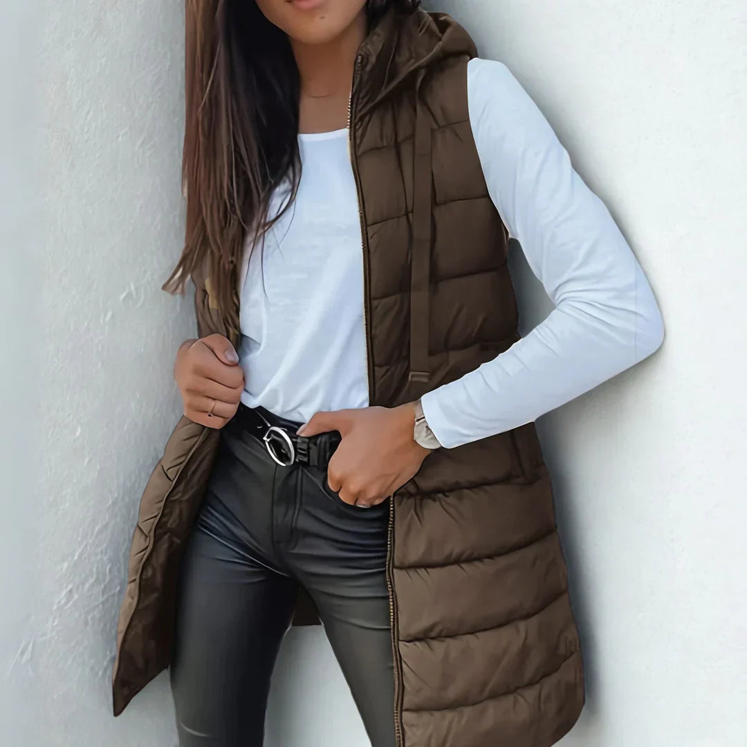 Romy™ - Casual Sleeveless Hooded Long Puffer Gilet