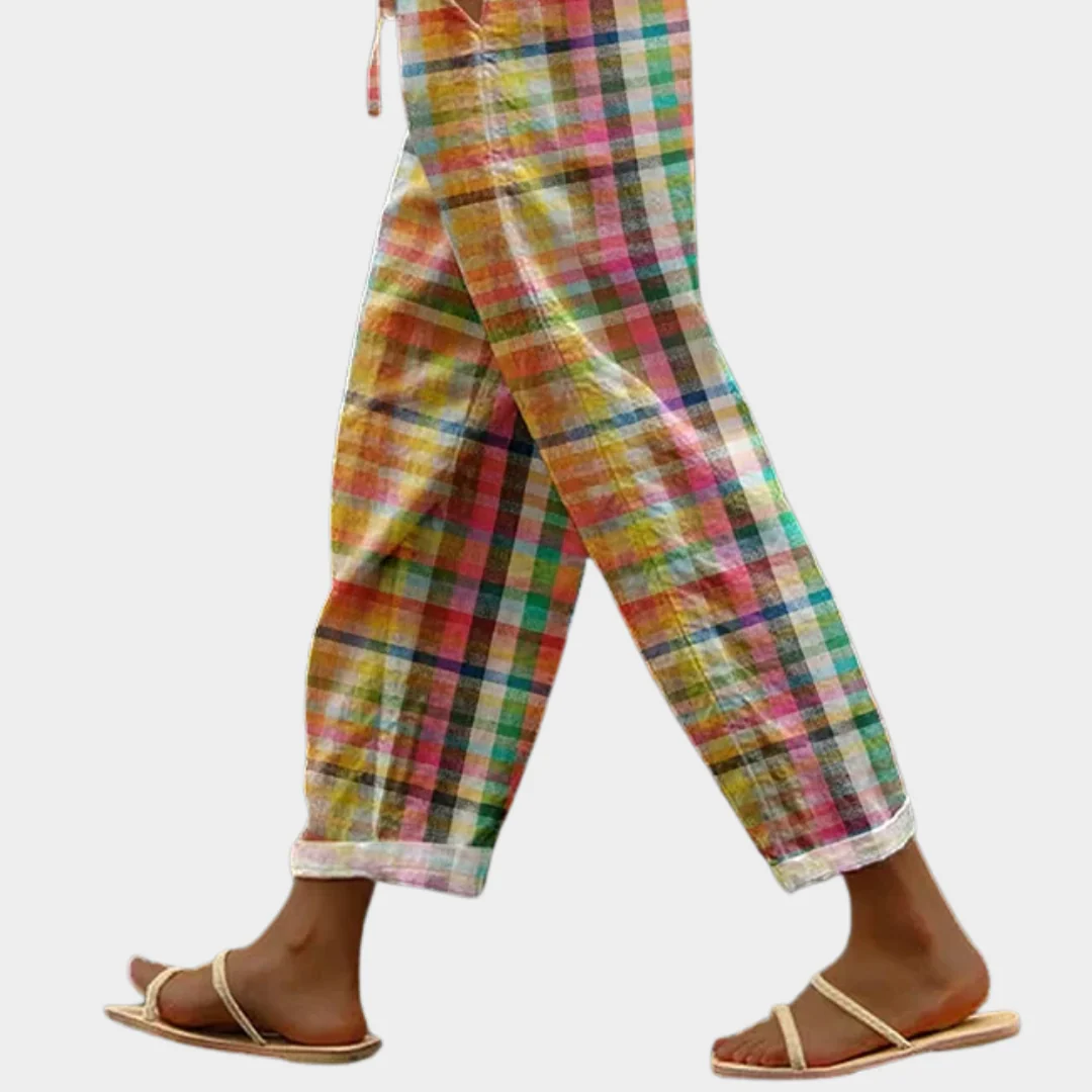Michelle™ - Comfortable Checked Trousers