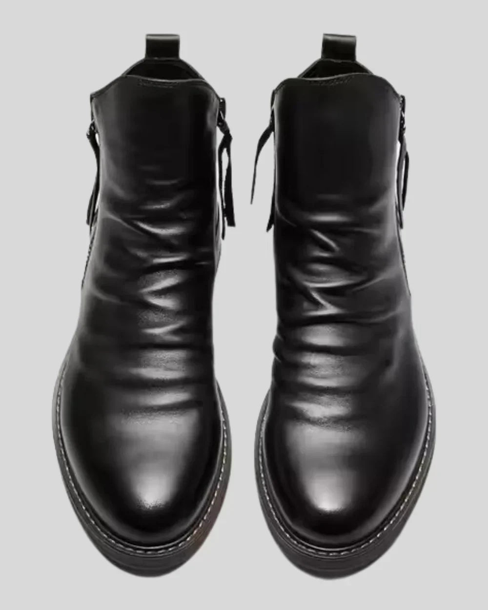 Max - Leather Ankle Boots with Side Zip