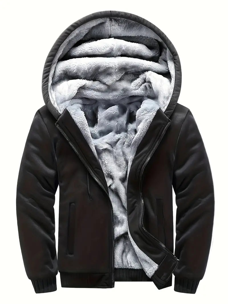 Noah - Warm Men's Fleece Jacket with Hood