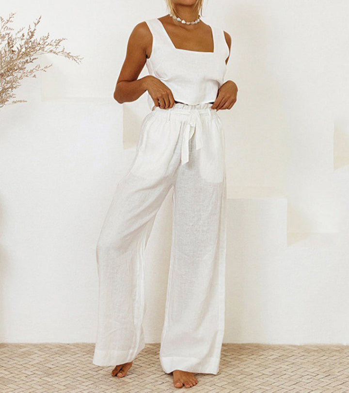 Megan™ - Minimalist Top and Wide Trousers Set