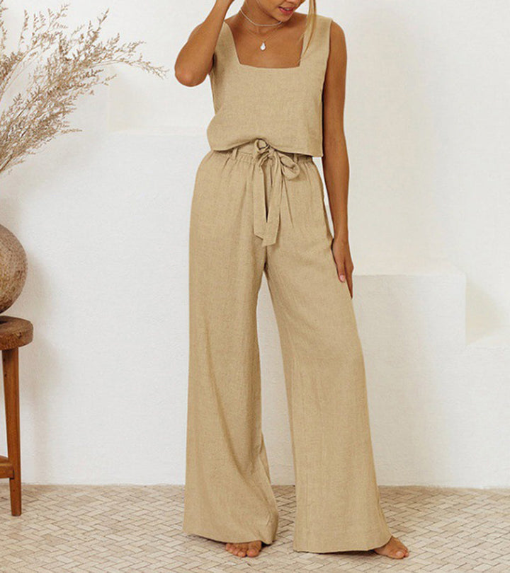 Megan™ - Minimalist Top and Wide Trousers Set