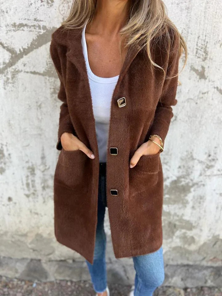 Alice - Casual Thick Coat With Cuffs