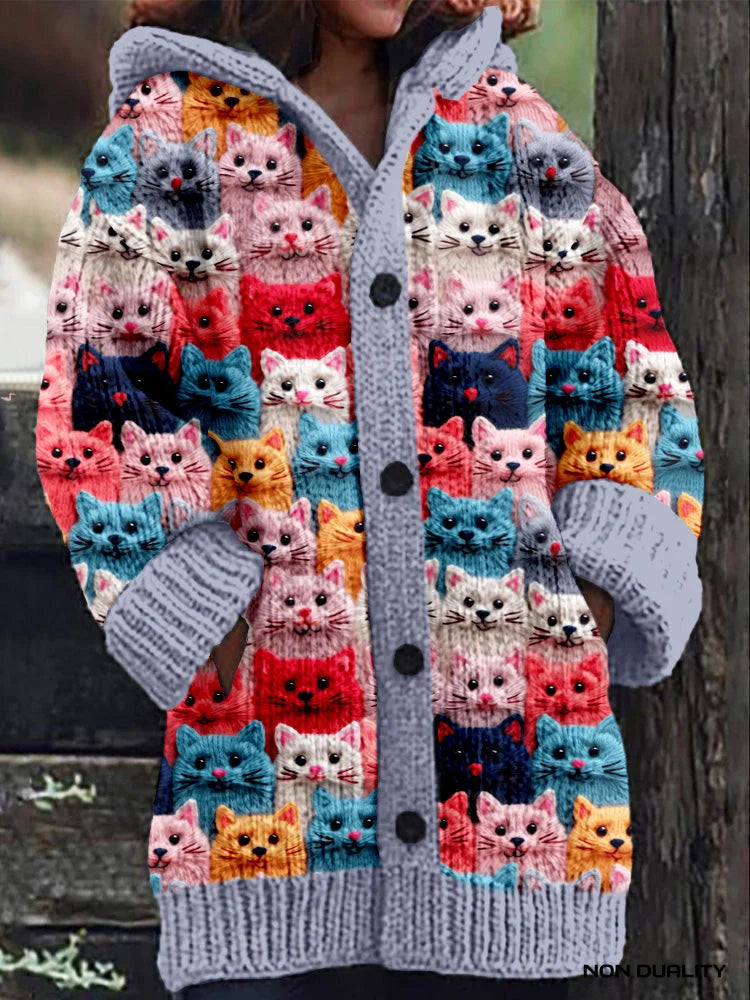 Isabella - Colourful Knitted Cat Cardigan