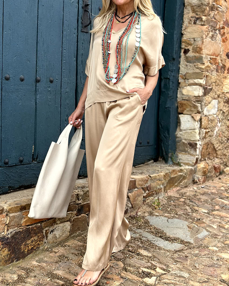 Alessia - Satin Loungewear Set