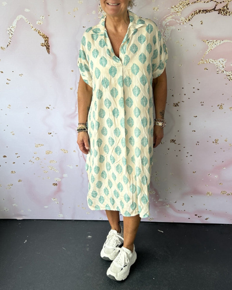 Liora™ - Women's Spring Dress with Lapels