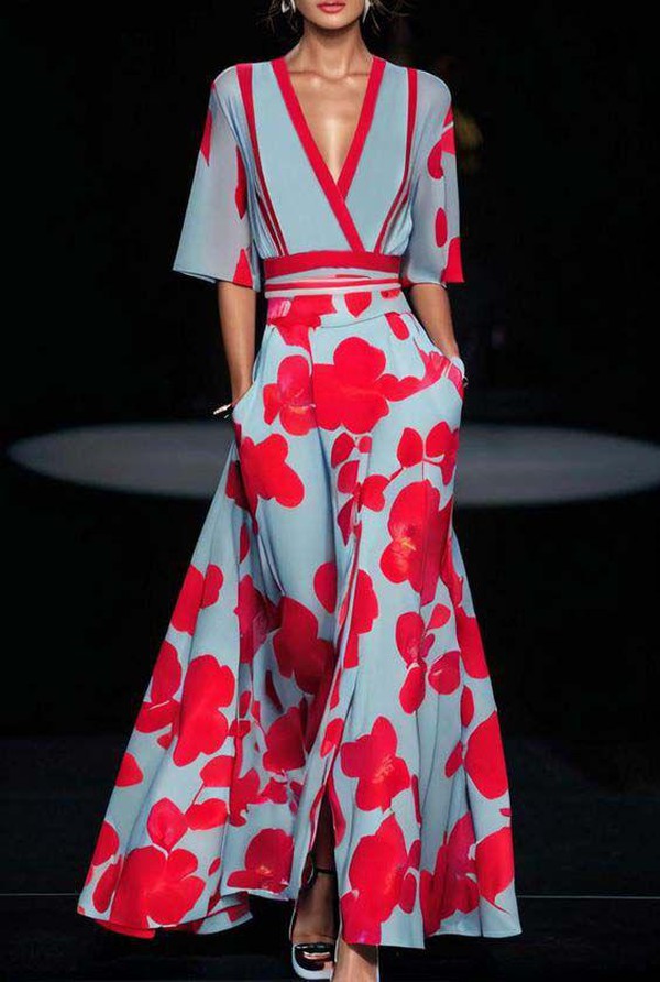 Leanne - Groovy Maxi Dress with Short Sleeves