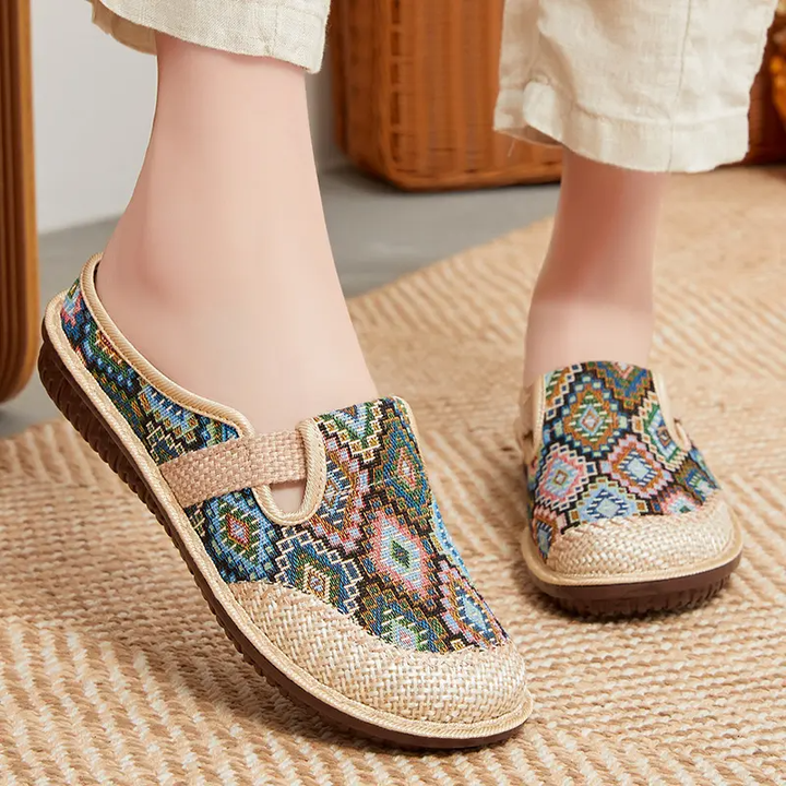 Rosie™ - Orthopaedic Sandals made from Embroidered Linen