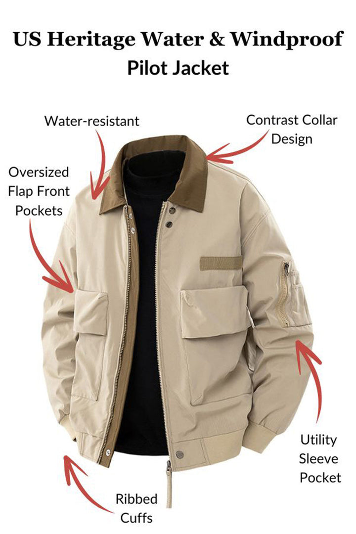 US Heritage Water and Windproof Pilot Jacket