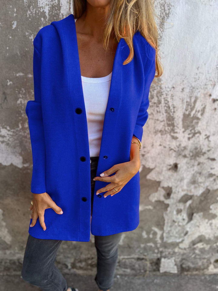 Luigia - Casual Single-Breasted Hooded Jacket