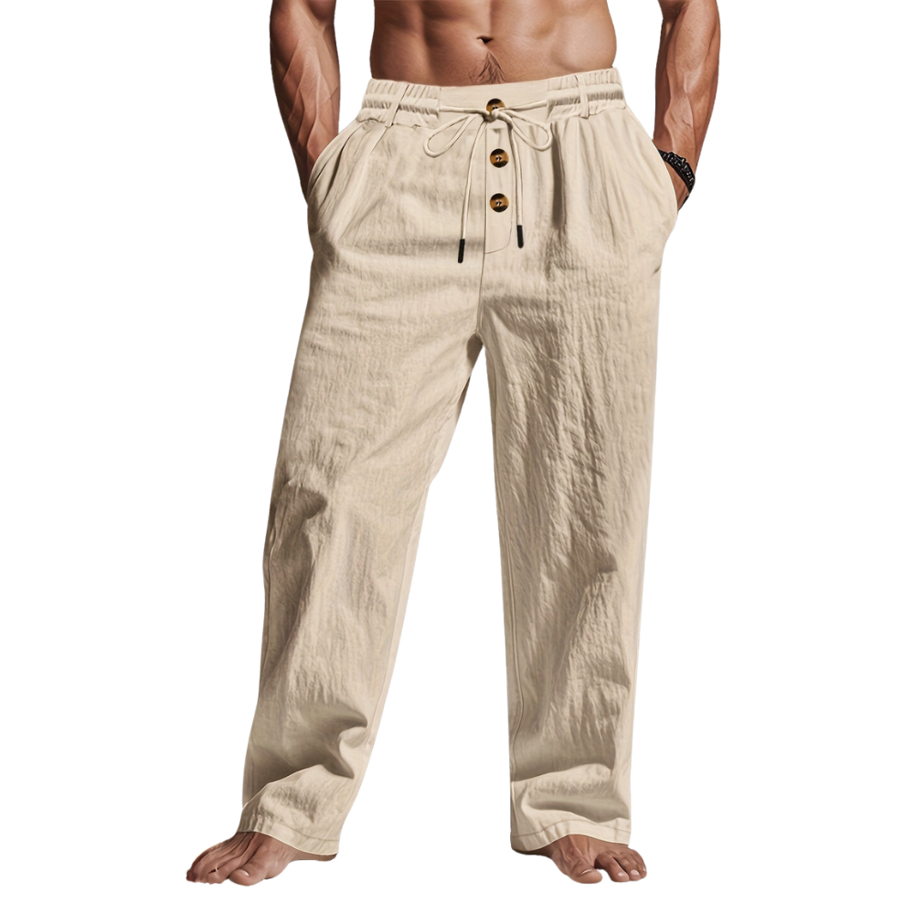 Larry - Linen Trousers with Drawstring
