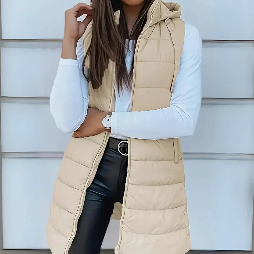 Romy™ - Casual Sleeveless Hooded Long Puffer Gilet