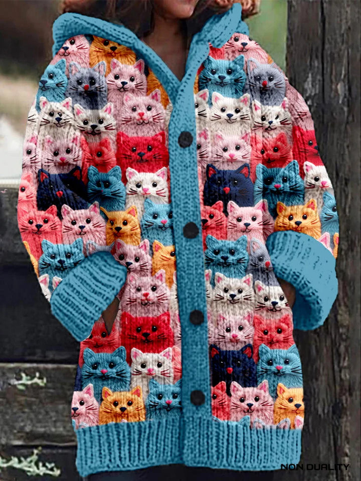 Isabella - Colourful Knitted Cat Cardigan
