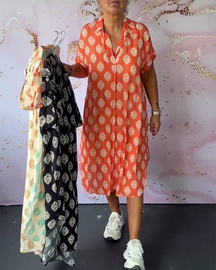 Liora™ - Women's Spring Dress with Lapels