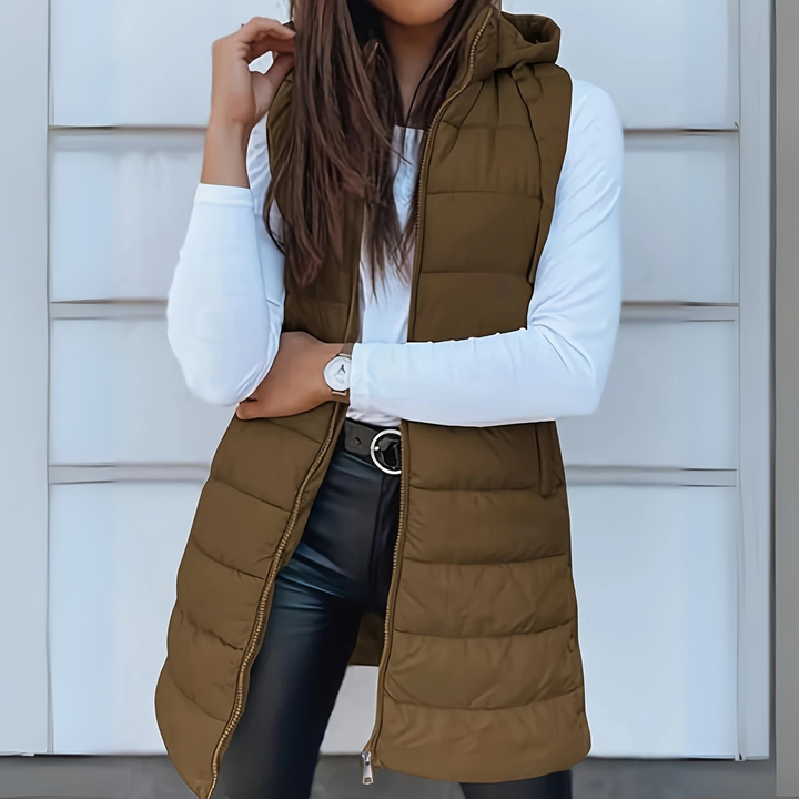 Romy™ - Casual Sleeveless Hooded Long Puffer Gilet