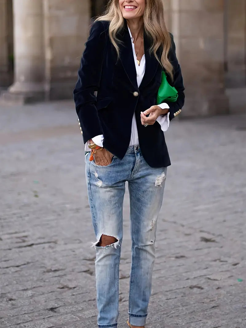 Julissa™ - Elegant Velvet Blazer