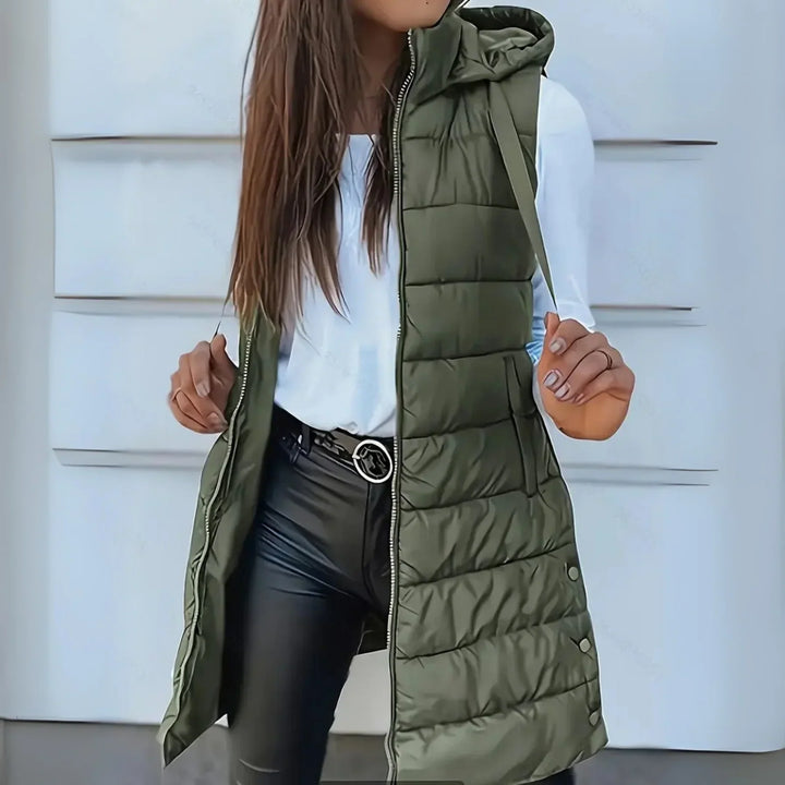 Romy™ - Casual Sleeveless Hooded Long Puffer Gilet