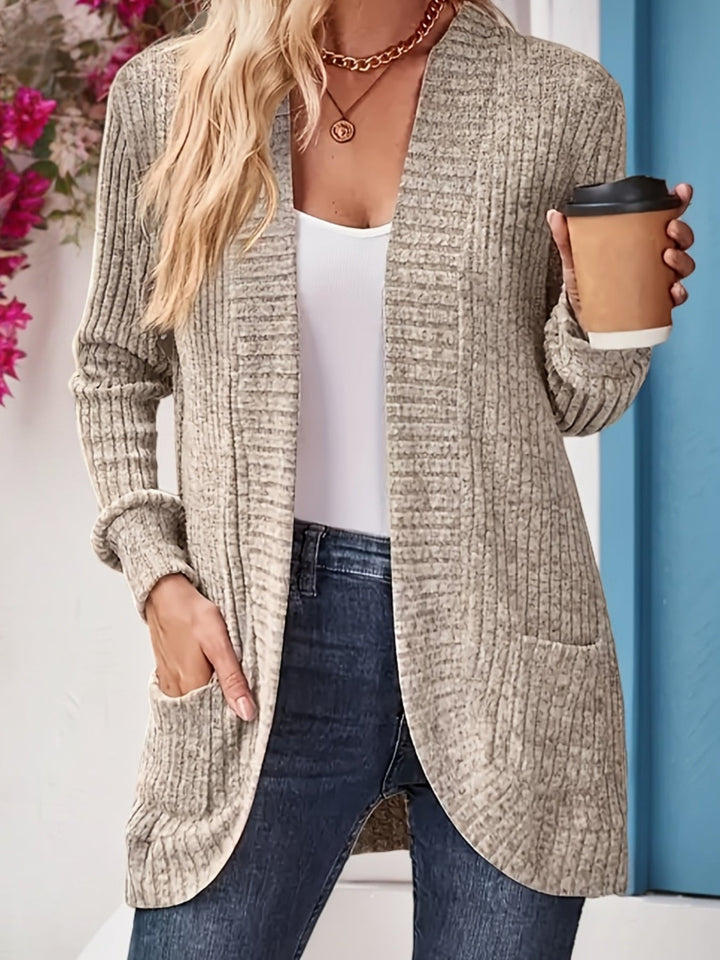 Neva™ - Elegant Ribbed Knit Cardigan with Long Sleeves
