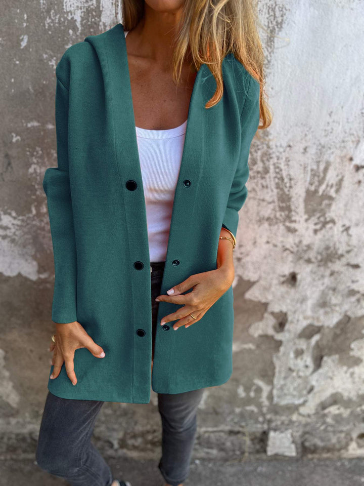 Luigia - Casual Single-Breasted Hooded Jacket