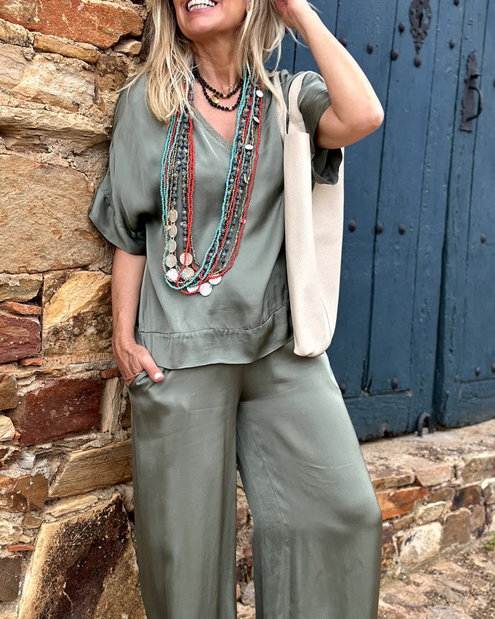 Alessia - Satin Loungewear Set