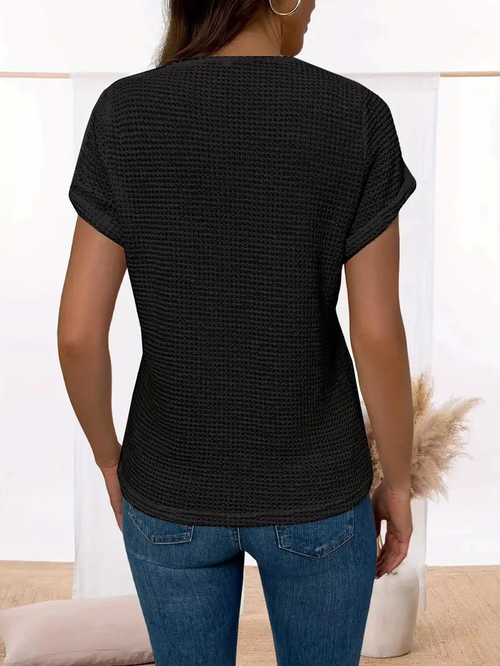 Megan™ - Stylish Lace Trimmed Round Neck Shirt