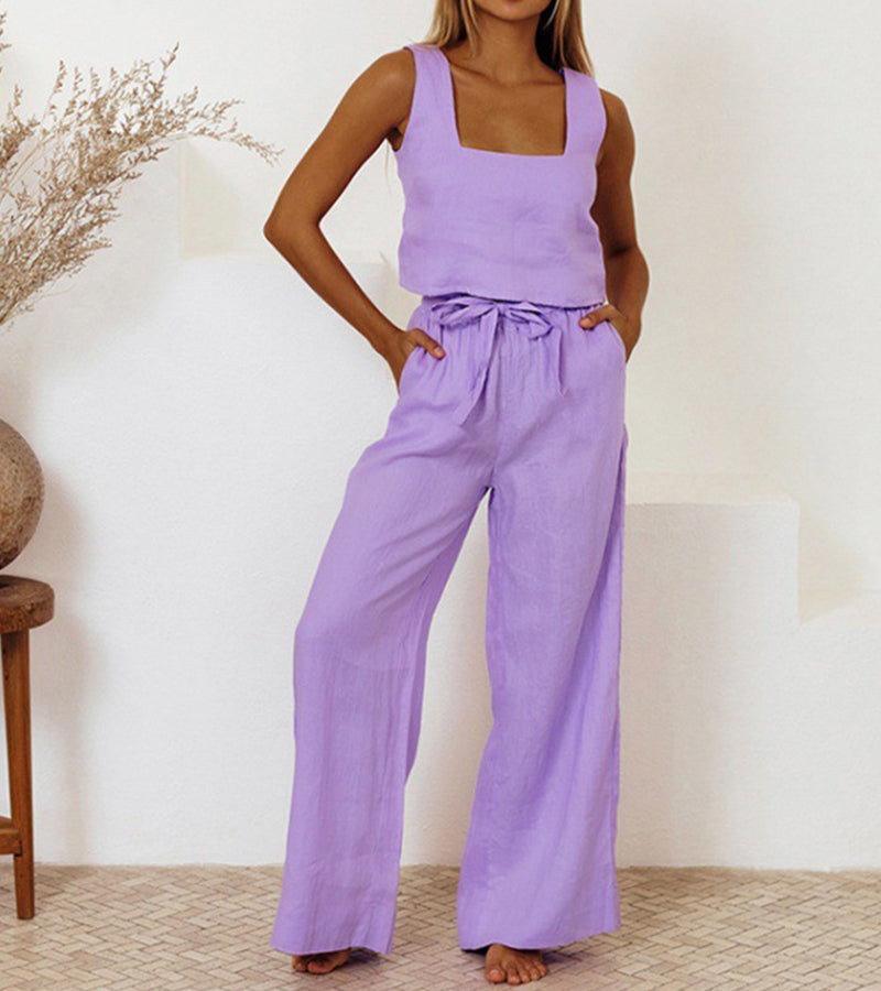 Megan™ - Minimalist Top and Wide Trousers Set