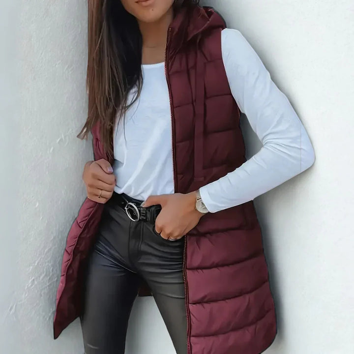 Romy™ - Casual Sleeveless Hooded Long Puffer Gilet
