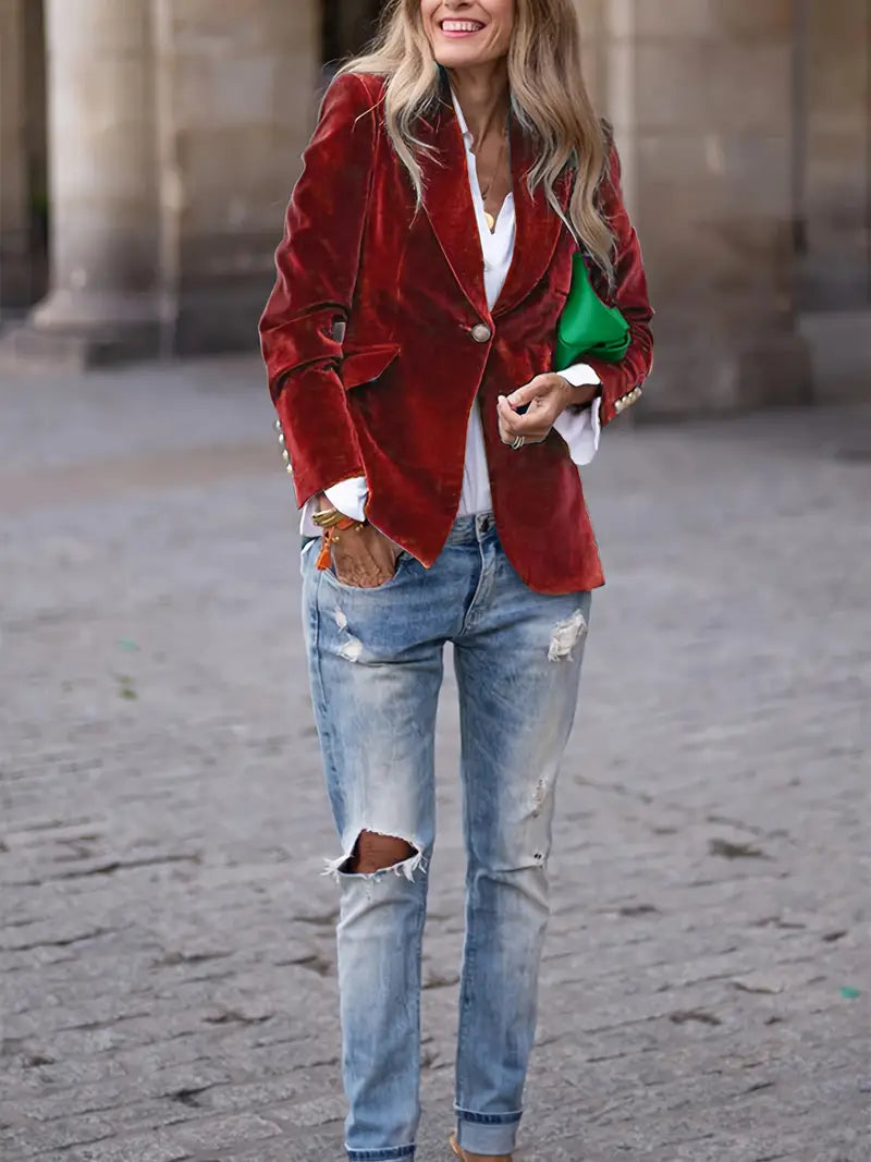 Julissa™ - Elegant Velvet Blazer