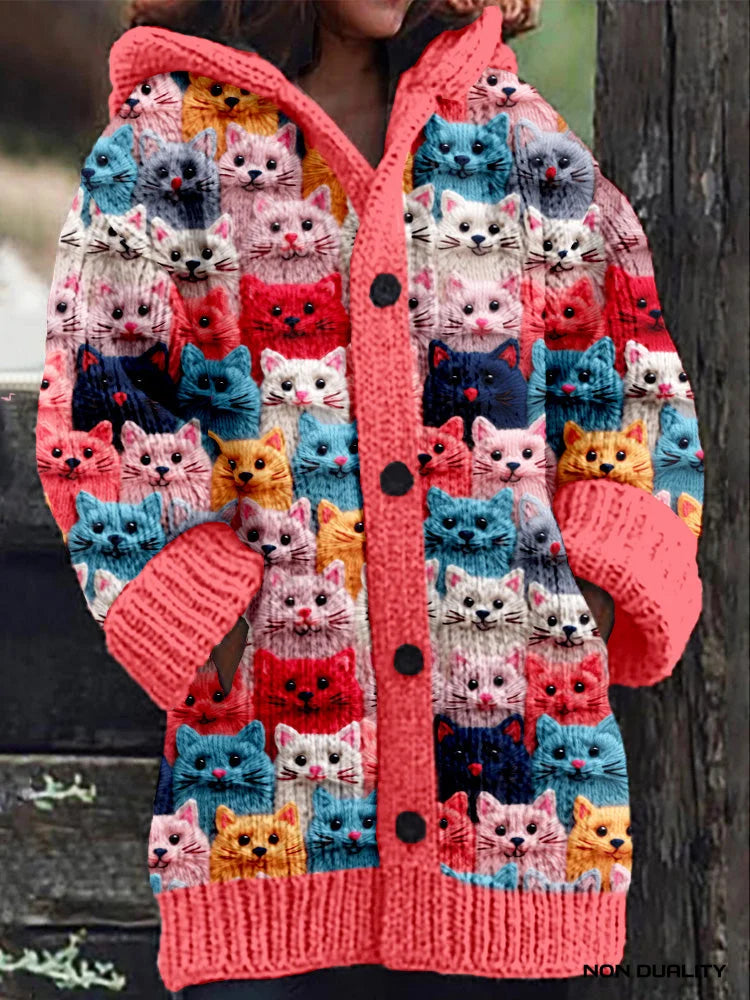 Isabella - Colourful Knitted Cat Cardigan