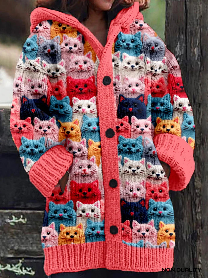Isabella - Colourful Knitted Cat Cardigan