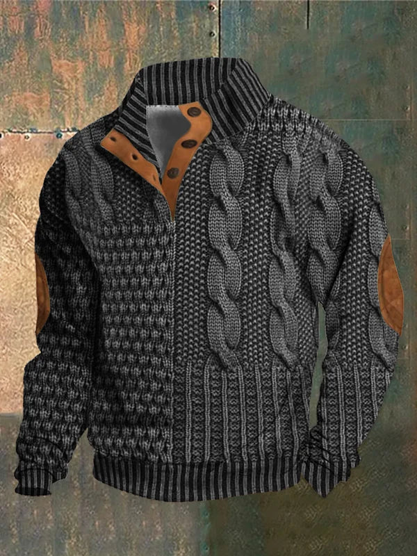 Basil™ - Patterned Comfortable Knit Sweater