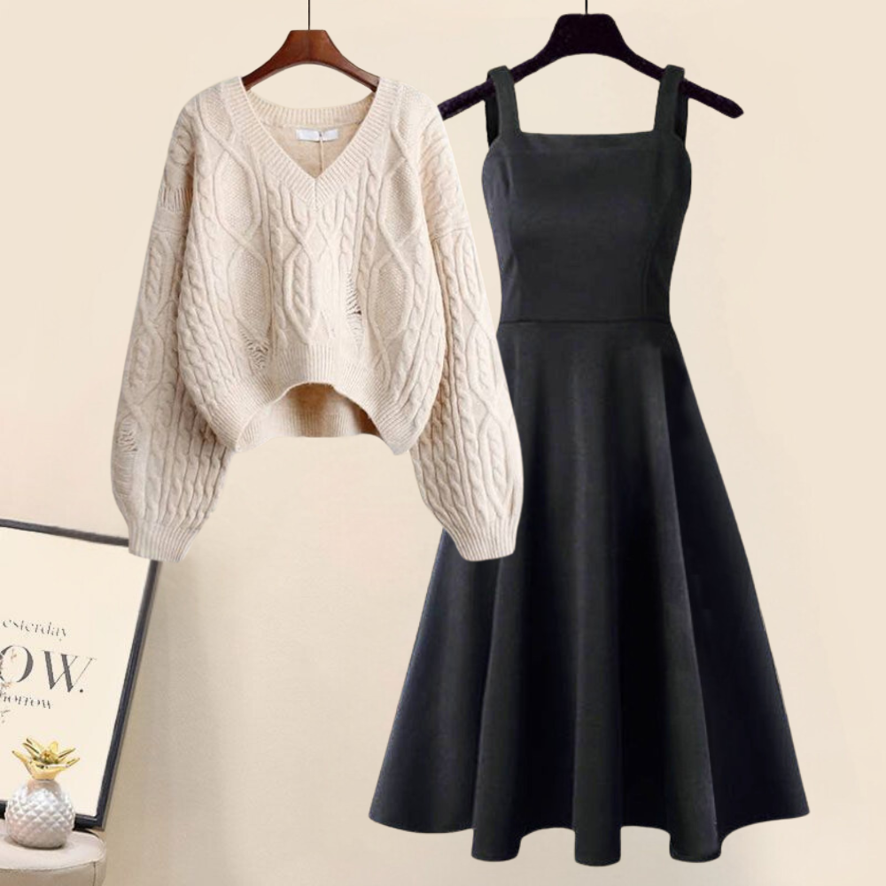 LIANE - Elegant Knitted Jumper with Fish Tail Skirt