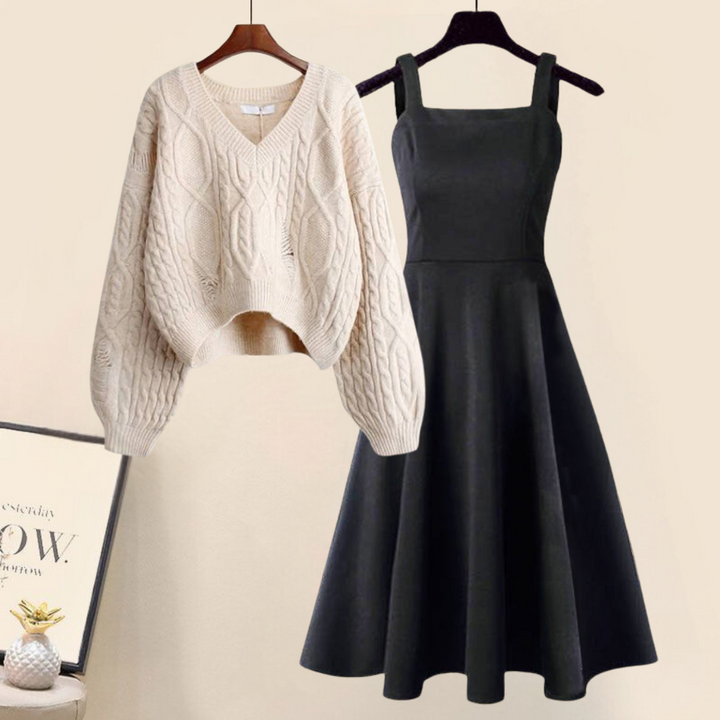LIANE - Elegant Knitted Jumper with Fish Tail Skirt