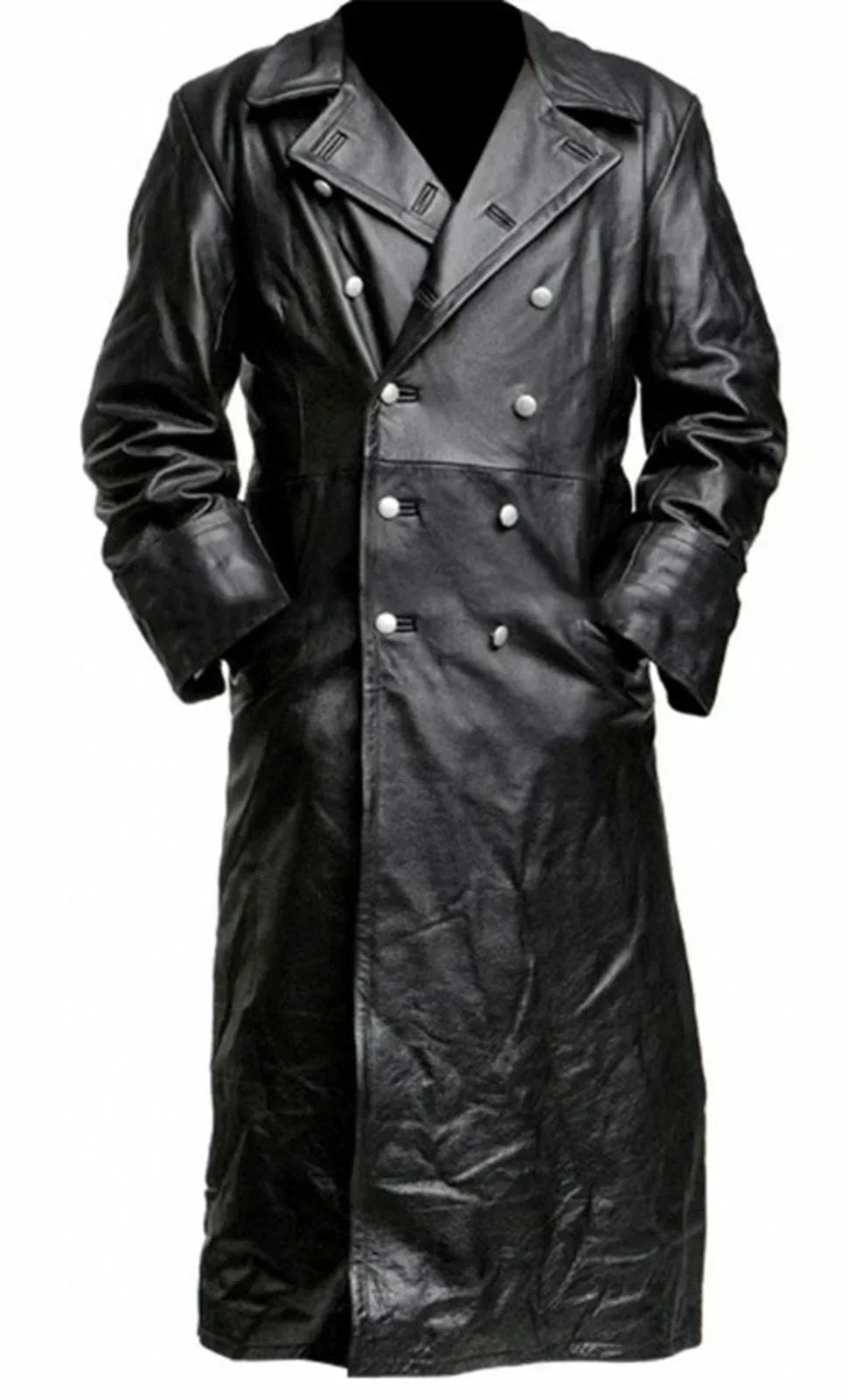 Classic Men's Leather Trench Coat - Jari