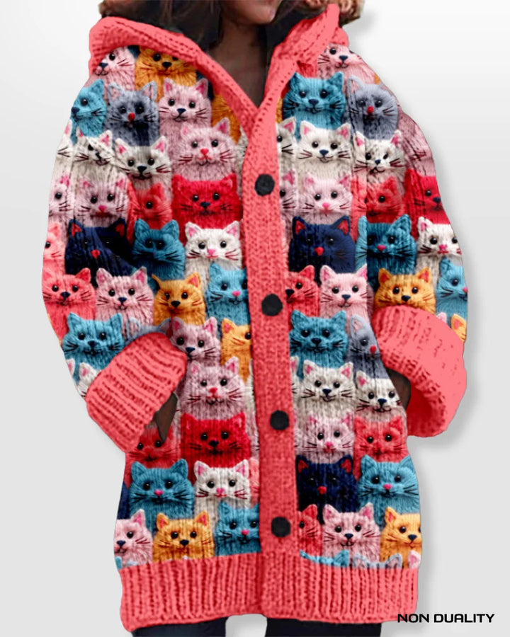 Isabella - Colourful Knitted Cat Cardigan