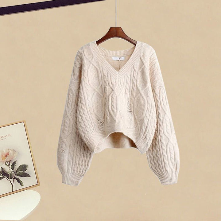 LIANE - Elegant Knitted Jumper with Fish Tail Skirt