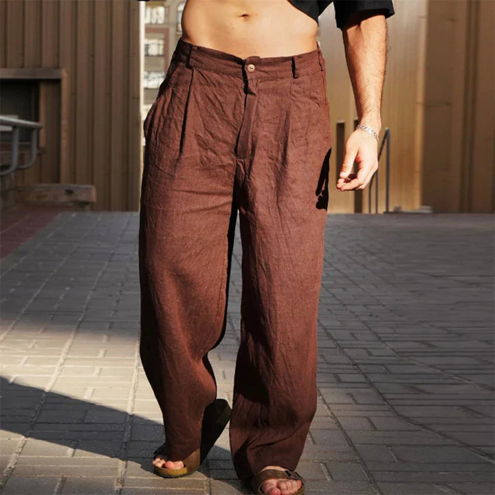 Malik - Wide Linen Trousers