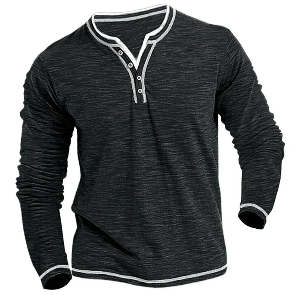 Denis™ - Comfortable V-Neck Long Sleeve Shirt