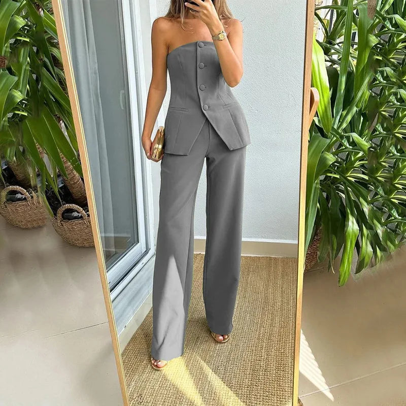BRIA™ - Strapless Two-Piece Set with Buttons